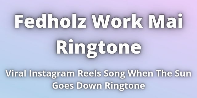 Read more about the article Fedholz Work Mai Ringtone Download