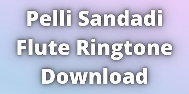 You are currently viewing Pelli Sandadi Flute Ringtone Download