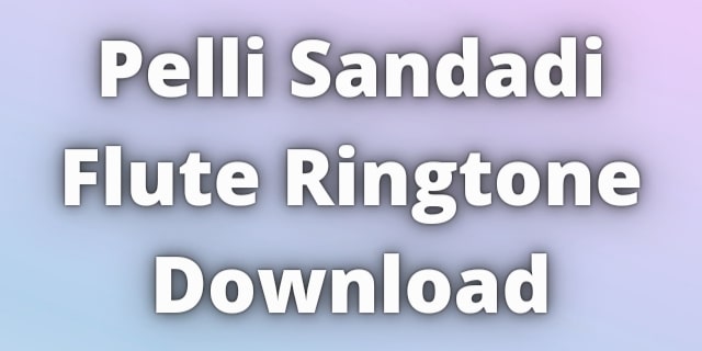 You are currently viewing Pelli Sandadi Flute Ringtone Download