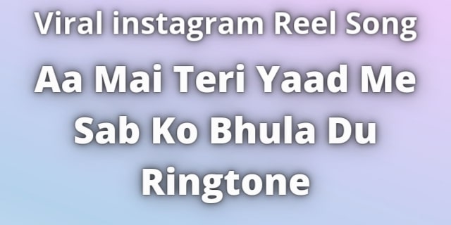 Read more about the article Aa Mai Teri Yaad Me Sab Ko Bhula Du Ringtone