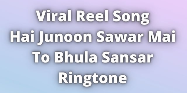 Read more about the article Hai Junoon Sawar Mai To Bhul Sansar Ringtone