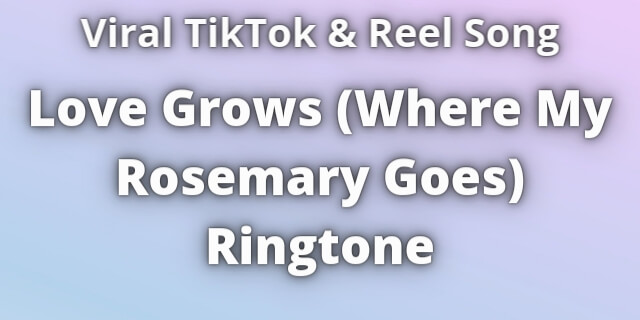 Read more about the article Love Grows (Where My Rosemary Goes) Ringtone