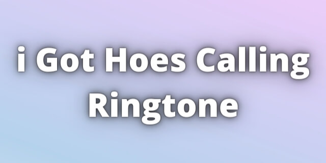Read more about the article i Got Hoes Calling Ringtone Download
