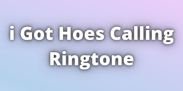 You are currently viewing i Got Hoes Calling Ringtone Download