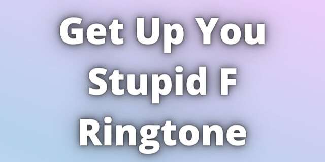 You are currently viewing Get Up You Stupid F Ringtone Download