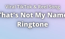 That’s Not My Name Ringtone Download