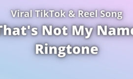 That’s Not My Name Ringtone Download