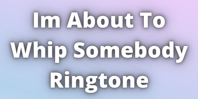 You are currently viewing Im About To Whip Somebody Ringtone Download