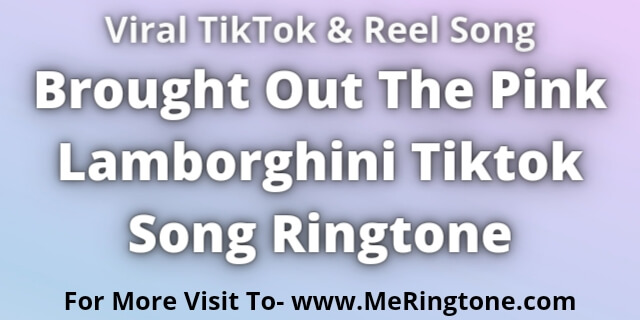 You are currently viewing Brought Out The Pink Lamborghini Tiktok Song Ringtone Download
