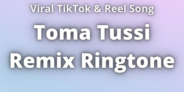 Read more about the article Toma Tussi Remix Ringtone Download