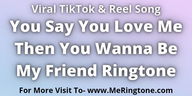 Read more about the article You Say You Love Me Then You Wanna Be My Friend Ringtone