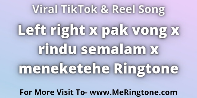 You are currently viewing Left right x pak vong x rindu semalam x meneketehe Ringtone