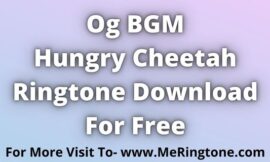 Hungry Cheetah Ringtone Download For Free