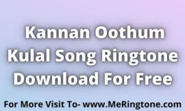Kannan Oothum Kulal Song Ringtone Download For Free