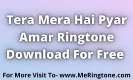 Tera Mera Hai Pyar Amar Ringtone Download For Free