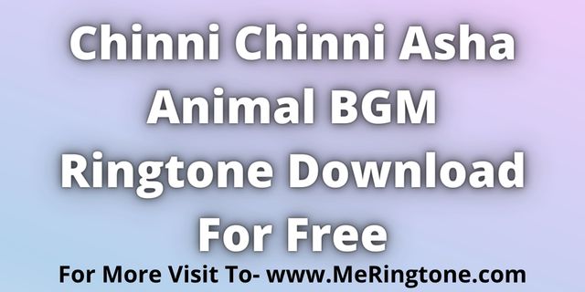 You are currently viewing Chinni Chinni Asha Animal BGM Ringtone Download For Free