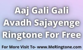 Aaj Gali Gali Avadh Sajayenge Ringtone Download For Free