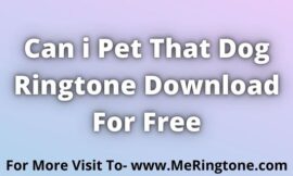 Can i Pet That Dog Ringtone Download For Free