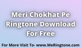 Meri Chokhat Pe Ringtone Download For Free