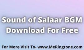 Sound of Salaar BGM Download For Free