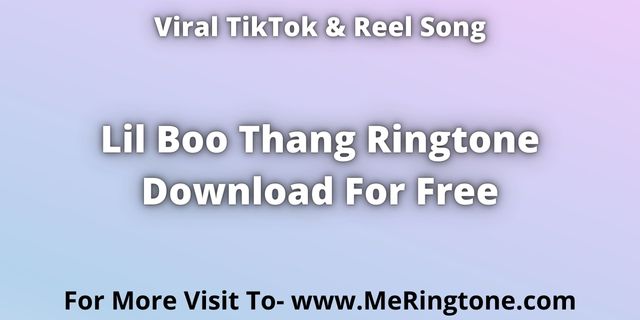 You are currently viewing TikTok Song Lil Boo Thang Ringtone Download For Free