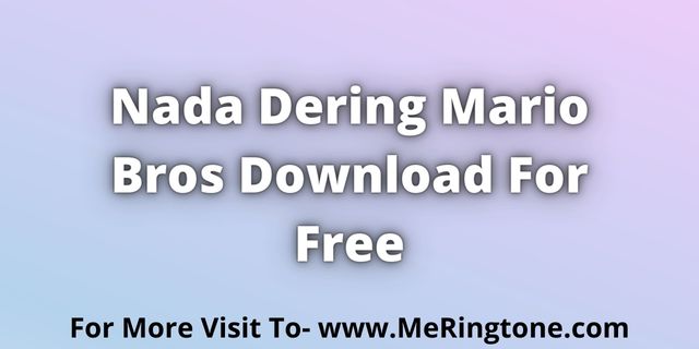 You are currently viewing Nada Dering Mario Bros Download For Free