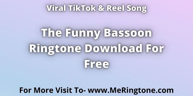 You are currently viewing TikTok Song The Funny Bassoon Ringtone Download For Free