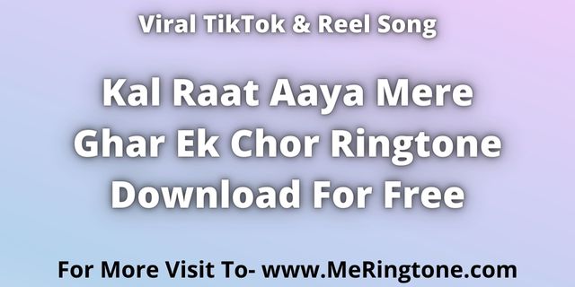 You are currently viewing Kal Raat Aaya Mere Ghar Ek Chor Ringtone Download For Free