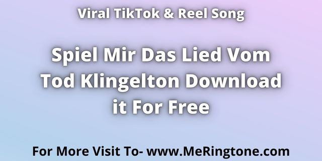 Read more about the article Spiel Mir Das Lied Vom Tod Klingelton Download For Free