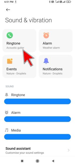 Step 3 of How to set different ringtone for dual sim in miui 12
