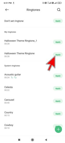Step 8 of How to set different ringtone for dual sim in miui 12