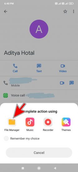 step number 6 of how to set different ringtone for different contact in miui 12 guide